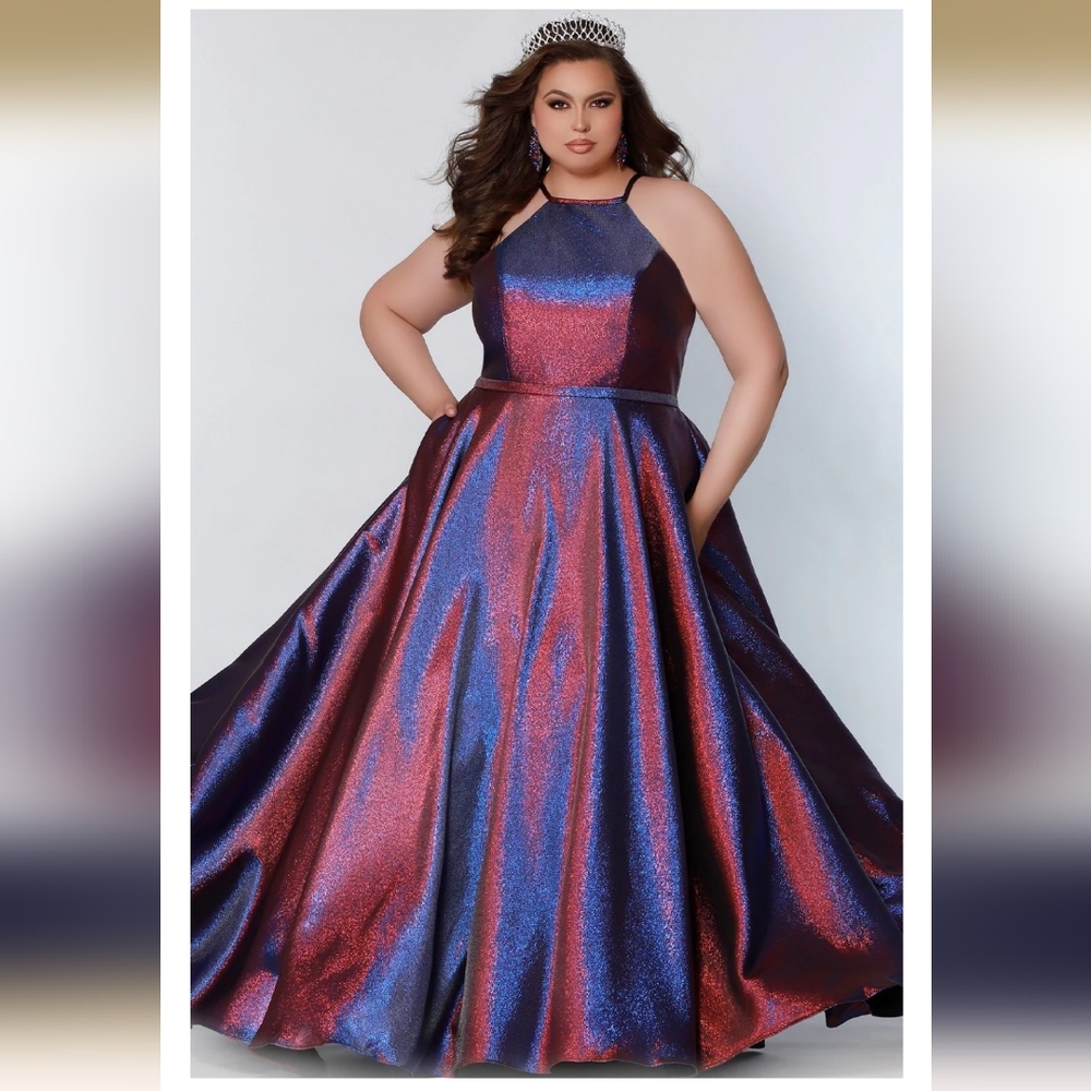 Sydneys Closet A Line Halter Prom Dress